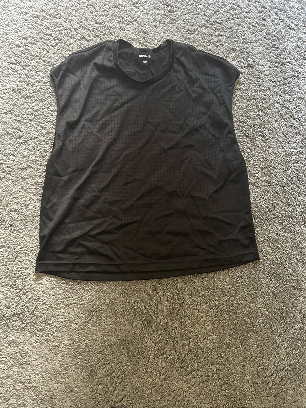 Black Mesh Sleeveless Mens Top